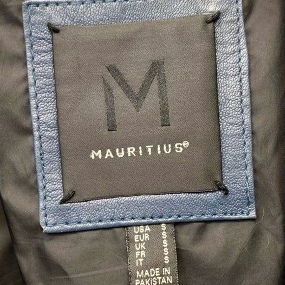 Mauritius Teal Leather Moto Jacket Cropped Biker Gold Hardware Small - Picture 3 of 11